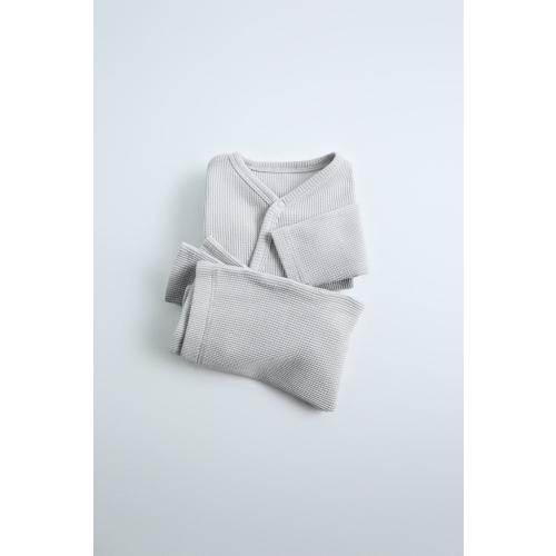 WAFFLE BODY AND LEGGING PACK - Pearl gray | ZARA United States
