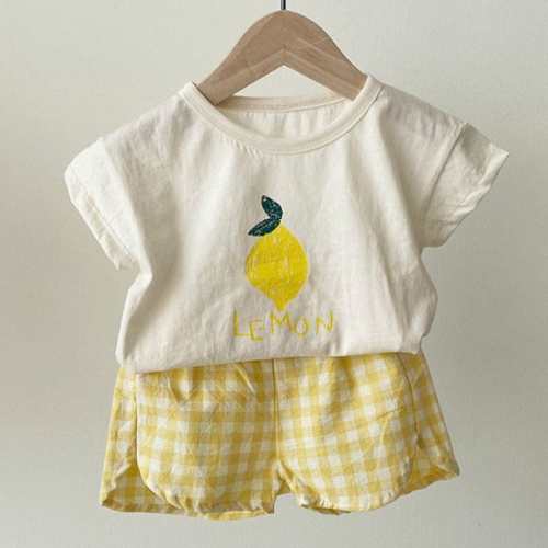 Graphic Fruit Gingham Shorts Outfit