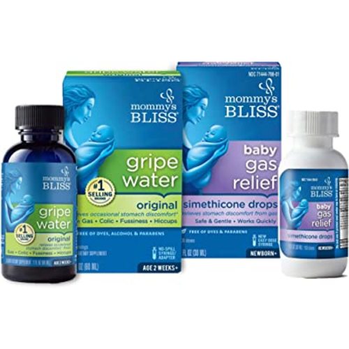 Mommy's Bliss Gripe Water & Baby Gas Relief Drops Combo Pack, Relieves Gas, Colic, Hiccups & Fussiness, Gentle for Babies, Total 3 oz