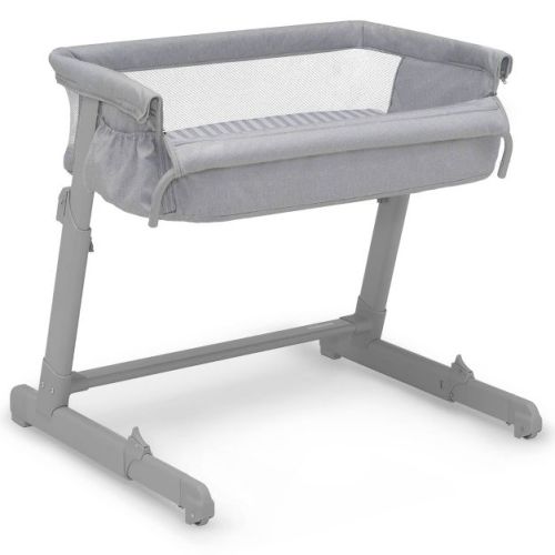 Babygap By Delta Children Whisper Bedside Bassinet Sleeper With Breathable Mesh And Adjustable Heights - Grey