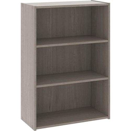 Sauder Beginnings 3-Shelf Bookcase, Bookshelf with Adjustable Storage Shelves, in Silver Sycamore