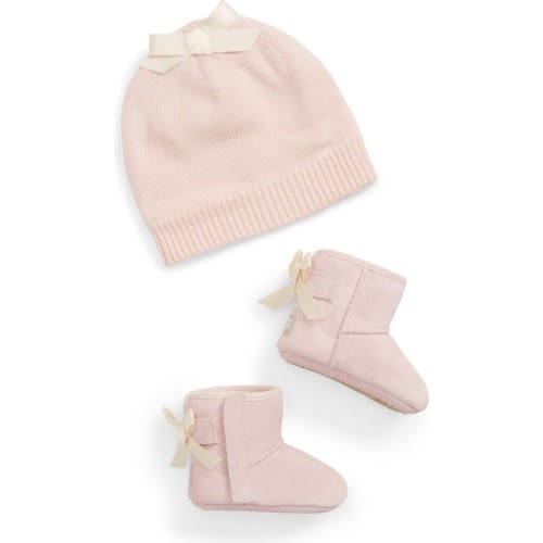 Baby Jesse Bow II Bootie & Beanie Set, Size: 0/1 M