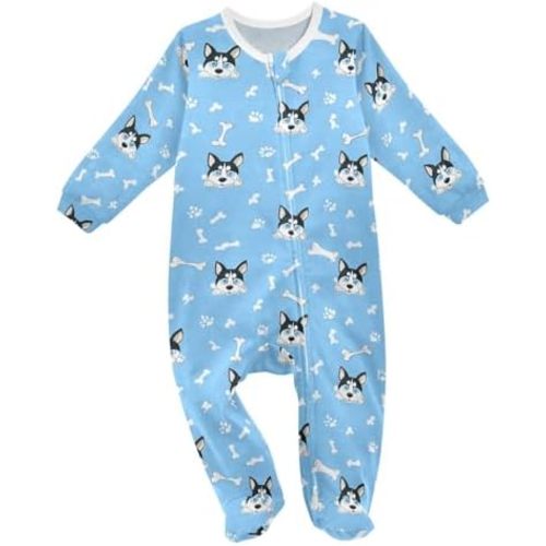 Dussdil Baby One-Piece Footies Newborn Rompers Pajamas Cotton Footed Pjs for Sleep Play Boys Girls