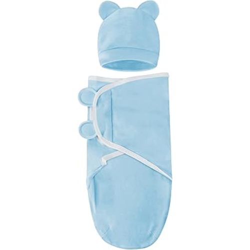 Baby Swaddle Sleep Sacks with Hats for 0-3 Months Baby Swaddle Blanket Wrap Newborn Swaddles Sack for Baby Boy Girl