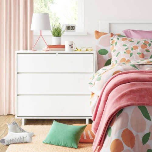 Modern 3 Drawer Dresser White - Room Essentials™: Laminated, CARB Certified, Includes Anti-Tip Hardware