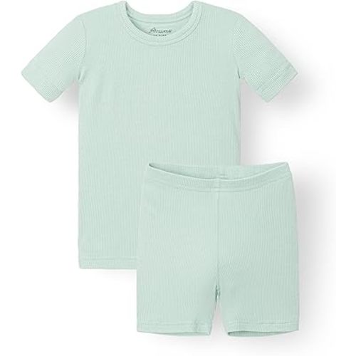 AVAUMA Toddler Short Pajamas Set 6M-10 Years Baby Boys Girls Kids Snug fit Ribbed Sleepwear pjs for Daily Life Style