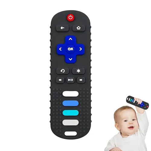 YAPROMO Baby Silicone Teething Toys, Toy Remote for Toddlers 6-18 Months, Kids Remote Teething Toy, TV Remote Teether Toys, Food Grade Silicone Teether Toy
