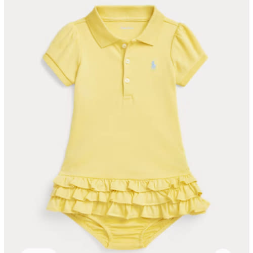 Ruffled Cotton Polo Dress & Bloomer