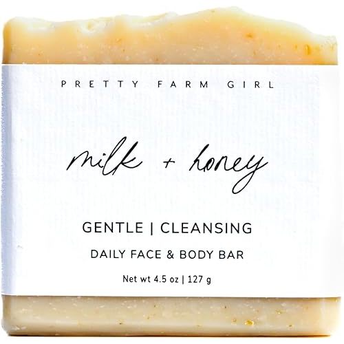 Pretty farm girl Milk + Honey Soap Bar - Fragrance Free - Handmade - Sensitive Skin - Tallow & Goat Milk