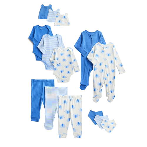 Wonder Nation Organic Cotton Baby Boy Layette Gift Set, 14-Piece, Sizes Newborn-9 Months