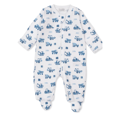 Construction Trucks Zip Footie (9-12 Month)