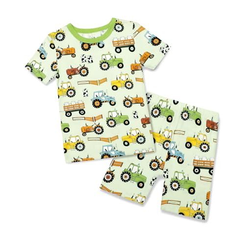babee Reshinee Bamboo Viscose Toddler Car Pajamas Boys Girls Kids Cool Short Summer 12M-8Y Snug fit Pjs Set 2pcs