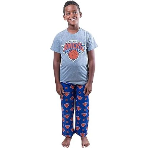 Ultra Game NBA Boys 2 Piece Tee Shirt & Lounge Pants Pajama Set (Sizes 4-20)