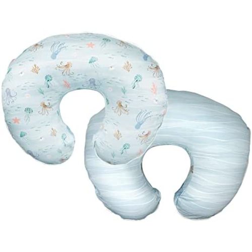 Boppy Nursing Pillow Cover—Premium | Blue Ocean | Soft, Quick-Dry Microfiber Fabric| Fits Boppy Bare Naked, Original and Luxe Breastfeeding Pillow | Awake Time Only