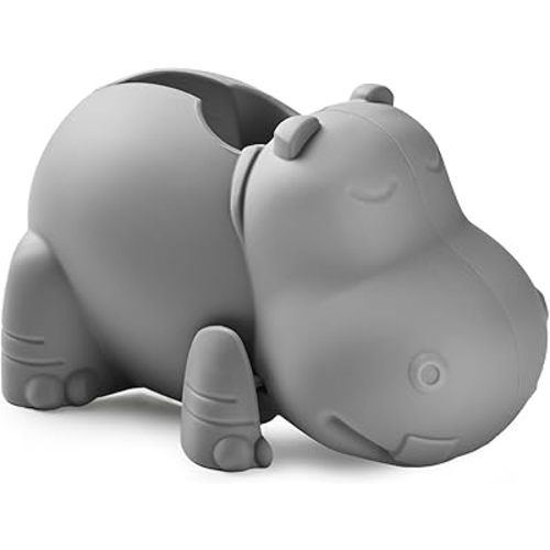 Mandoo Faucet Cover Bathtub Baby, Bath Spout Cover for Baby, Bath Faucet Cover for Kids, Tub Spout Cover Bathtub Faucet Cover Kids Safety, Protection Baby Universal Bath Silicone Toys Grey Hippo