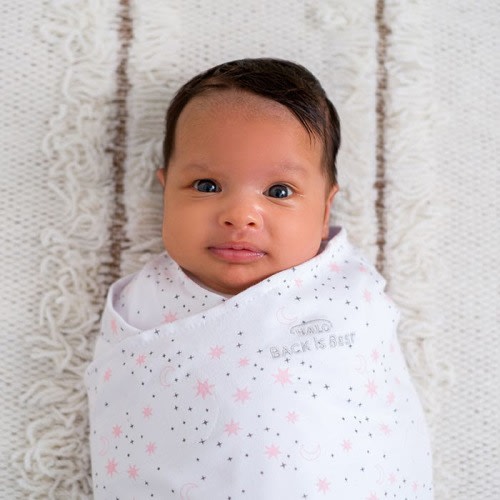Midnight Moons Pink Cotton Baby Swaddle | HALO