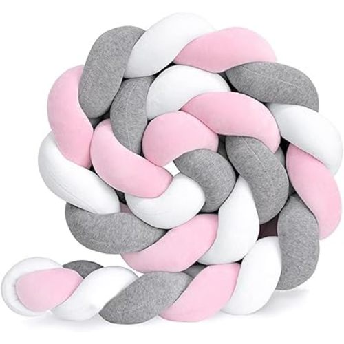 Almohada de nudo de bola, multicolor, almohada tejida multicolor, lavable a máquina, almohada decorativa bonita decorativa, colocada en los lados y esquinas de camas y sofás (rosa, 79 pulgadas/6.6 ft)
