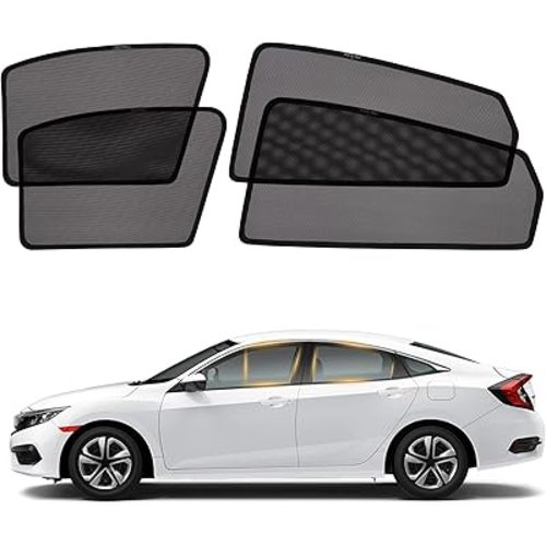 XCBYT Car Window Shades for 2016-2021 Civic - 4 PCS Side Window Sun Shades for Baby, Privacy Car Window Covers with Breathable Mesh - UV Protection, Heat Insulation for Camping Napping Breastfeeding