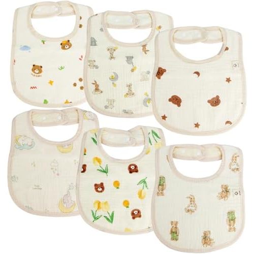 ROMASA Muslin Baby Bibs,Cotton Baby Bandana Drool Bibs for Child,Absorbent Newborns Infant Burp Cloths for Teething Drooling