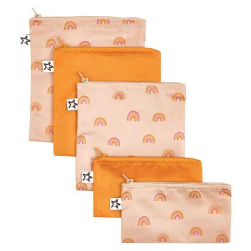Tiny Twinkle Reusable Snack Bags, Machine Washable, BPA-Free for Baby and Toddler Food (3-Pack, Black Checkers)