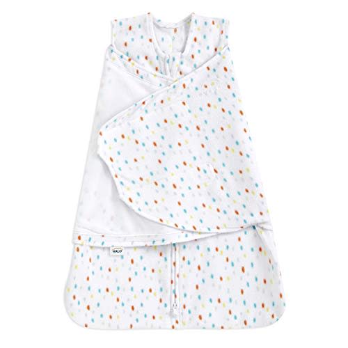 HALO Micro-Fleece Sleepsack Swaddle, 3-Way Adjustable Wearable Blanket, TOG 3.0, Confetti, Small, 3-6 Months