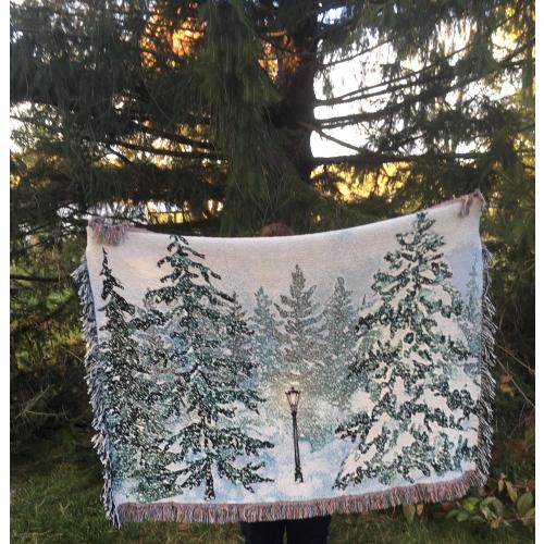 Narnia Inspired Winter Wonderland Tapestry, Woven Blanket