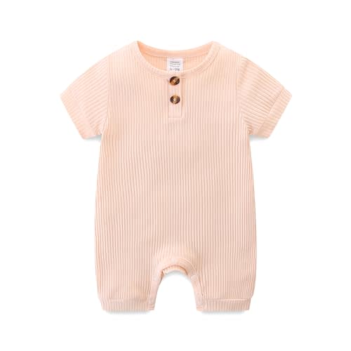 Bibimom Baby Onesie Boy Girl Short Sleeves Pants Footless Solid Going Home Summer Clothes