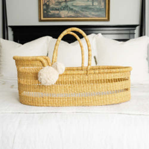 Basket OnlyModern Open WeaveAfrican Moses BasketVegan Handle