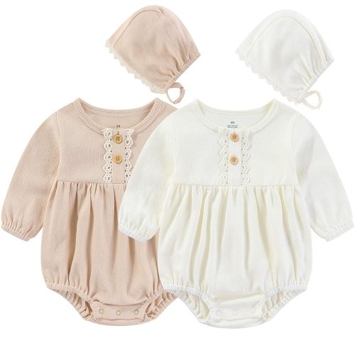 Baby Girl Clothes Cotton Bubble Romper Floral Bodysuits Infant Outfit Set