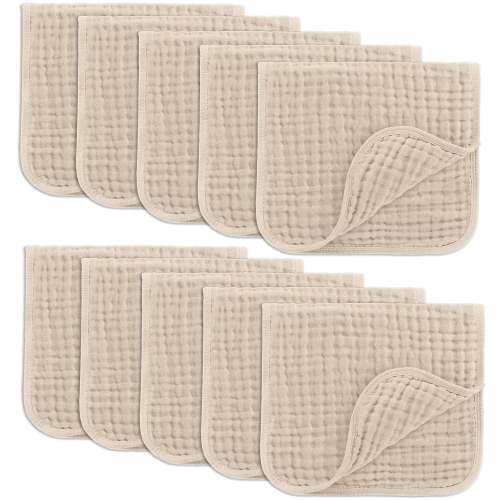 Comfy Cubs Muslin Burp Cloths 20" X 10", Pack of 10 - Large, 6-Layer, – Absolutely Cutely