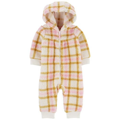 Baby Plaid Sherpa Jumpsuit - Style,Multi