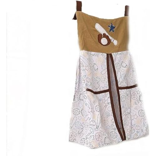 Embroidery Crib Diaper Stacker Brown Sports Crib Diaper Hanging Bag (Brown Sports)