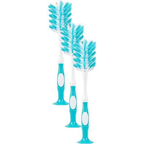 Dr. Brown's Deluxe Baby Bottle Brush with Anti-Colic Vent Cleaning Brush, Soft and Sturdy Bristles, BPA Free, Blue, 3 Pack