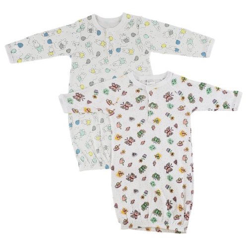 Bambini Girls Print Infant Gowns - 2 Pack