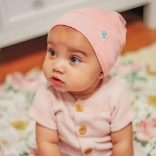 Satin Lined Jersey Beanie-Bubblegum – Aarin & Co.