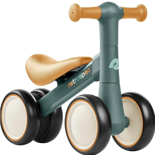 Amazon.com: Retrospec Cricket Baby Walker Balance Bike with 4 Wheels for Ages 12-24 Months - Toddler Bicycle Toy for 1 Year Old’s - Ride On Toys for Boys & Girls : Toys & Games