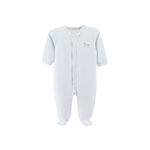 Light Blue Cute Rocking Horse Footie - Blue Leaf Houston