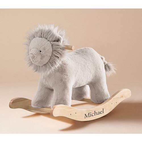 Taupe Lion Plush Toy Rocker | Animal Rocker | Pottery Barn Kids