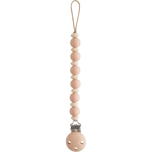 mushie 100% Silicone Baby Pacifier Clip BPA Free | Luna (Blush)