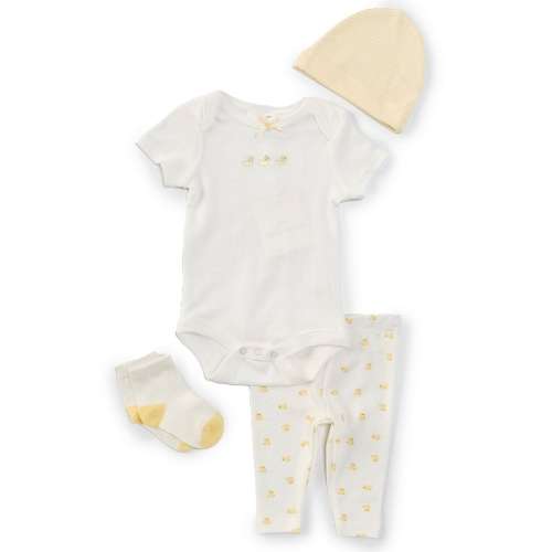 Starting Out Baby Girls Newborn-18 Months Short Sleeve Embroidered Duck Top & Pants Set