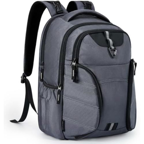 mommore Dad Diaper Bag, Large Laptop Backpack with Insulated Pockets, 1680D Heavy Duty Water Resistant Men Diaper Bag Travel Work with Luggage Sleeve Stroller Straps