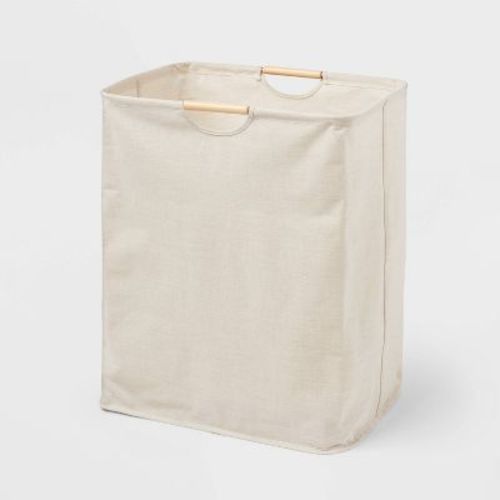 Canvas Rectangle Laundry Hamper - Brightroom™: Beige, 80l Capacity, Open-top, Multipurpose Clothes Sorter, No Assembly Required