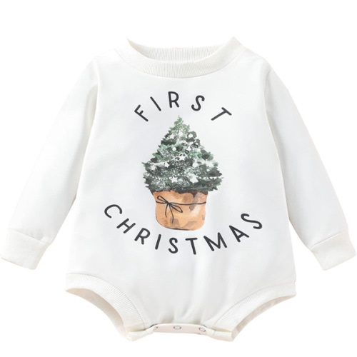 FYBITBO My First Christmas Baby Girl Boy Outfit Sweatshirt Romper Sweater Onesie Long Sleeve Bodysuit Fall Clothes