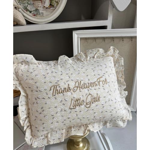 Embroidered Baby Girl Throw Pillow: Personalized Nursery Decor