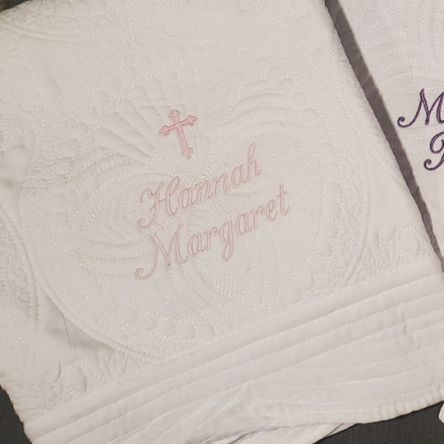 Blessing Baby Quilt, Christening Monogrammed Quilt, Baptism quilt, Personalized Baby Blanket, Crib Blanket, Baby Shower Gift