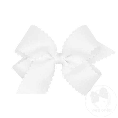 Medium Grosgrain Hair Bow with Scalloped Edge