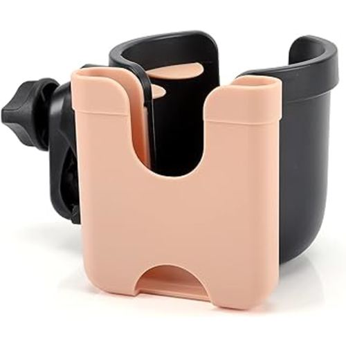 Accmor Stroller Cup Holder with Phone Holder, Bike Cup Holder, Universal Cup Holder for Uppababy Nuna Doona Strollers, 2-in-1 Cup Phone Holder for Stroller, Bike, Wheelchair, Walker, Scooter