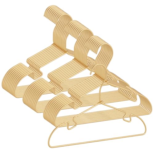 Gold Aluminum Hanger, 30 Pack Baby Hanger,12.6 Inch Children Baby Hanger, Sturdy Metal Children Clothes Hanger for Wardrobe, Space-Saving Toddler Hanger