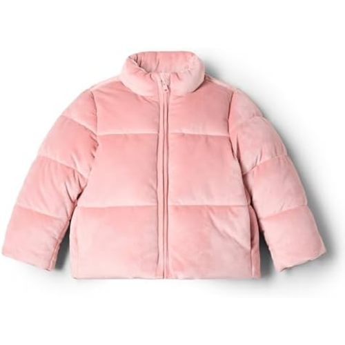 Amazon Essentials x Sofia Grainge Toddlers and Baby Girls' Velour Puffer Jacket