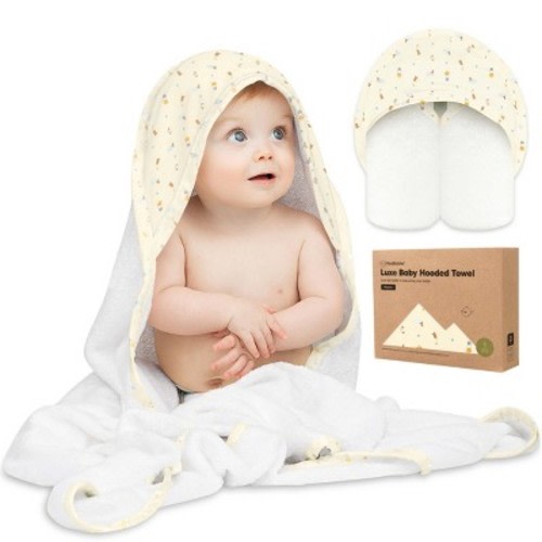 Luxe Baby Hooded Towel, Organic Baby Bath Towel, Hooded Baby Towels, Baby Beach Towel for Newborn, Kids
